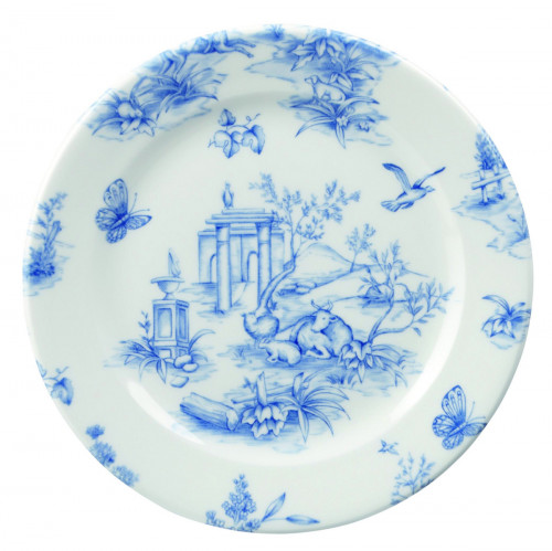 Assiette plate rond Toile Prague Blue porcelaine vitrifiée Ø 17 cm Vintage Prints Toile Churchill