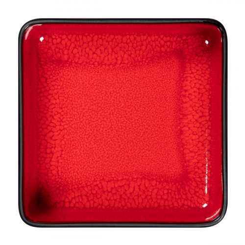 Assiette creuse carré rouge porcelaine 16x16 cm Fractal Rak