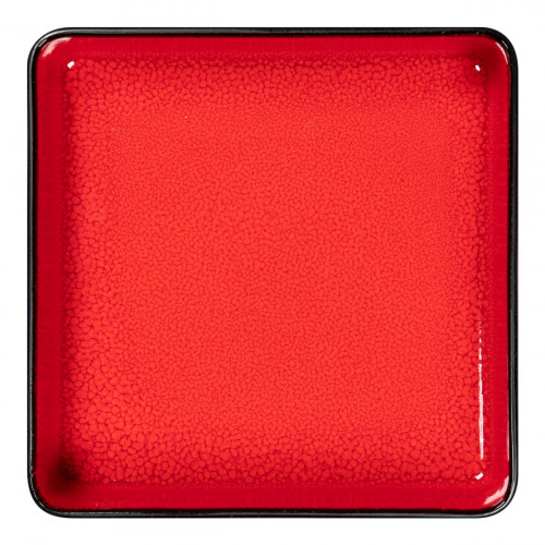 Assiette creuse carré rouge porcelaine 24x24 cm Fractal Rak