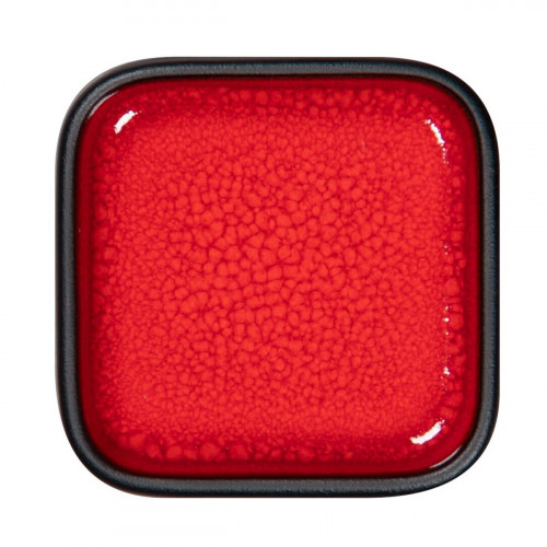 Assiette plate carré rouge porcelaine 8x8 cm Fractal Rak
