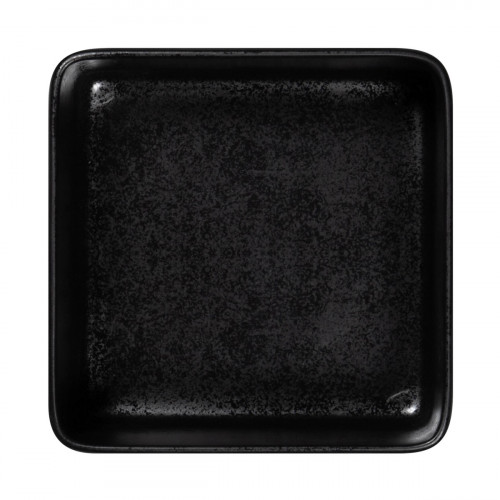 Assiette creuse carré noir porcelaine 16x16 cm Fractal Rak