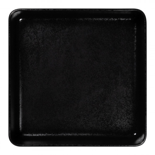 Assiette creuse carré noir porcelaine 24x24 cm Fractal Rak