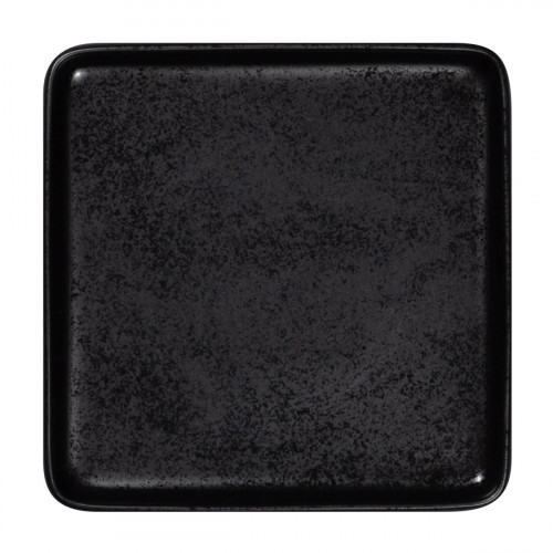 Assiette plate carré noir porcelaine 16x16 cm Fractal Rak