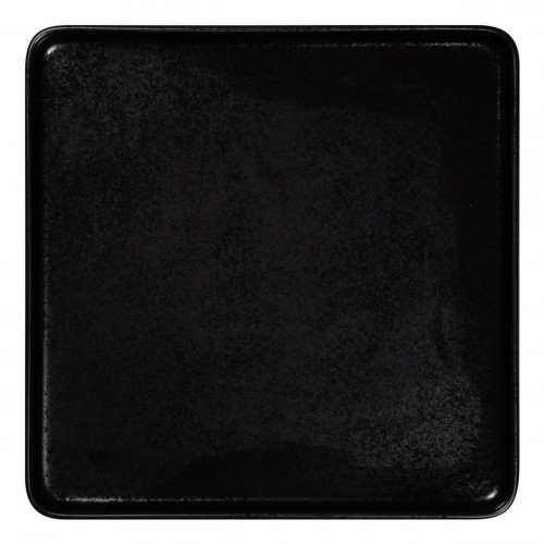 Assiette plate carré noir porcelaine 24x24 cm Fractal Rak