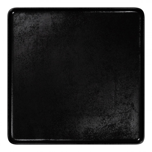 Assiette plate carré noir porcelaine 32x32 cm Fractal Rak