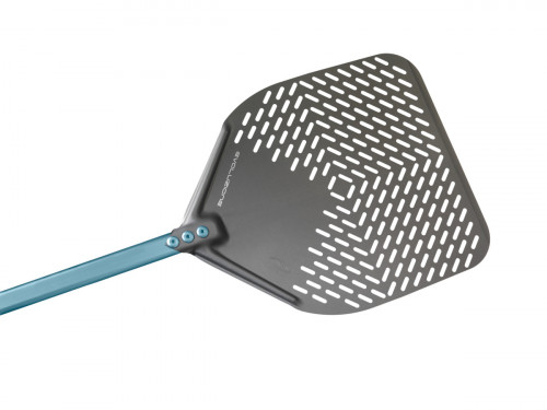 Pelle à pizza perforée aluminium anodisé 33x33 cm manche 150 cm Evoluzione Gi Metal