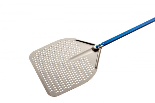 Pelle à pizza perforée aluminium anodisé 33x33 cm manche 60 cm Azzurra Gi Metal