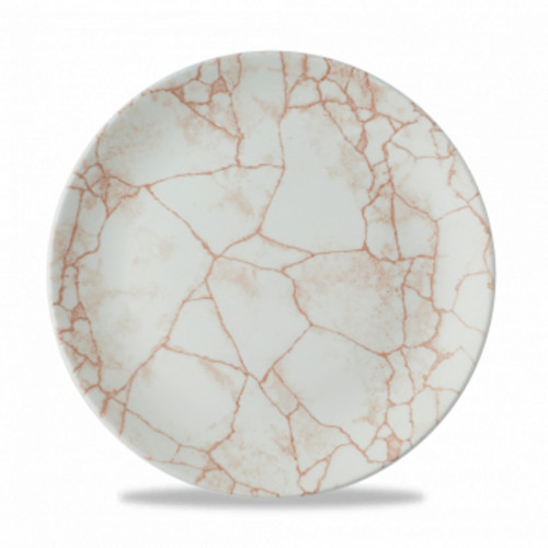 Assiette coupe plate rond orange porcelaine vitrifiée Ø 26 cm Kintsugi Corail Churchill