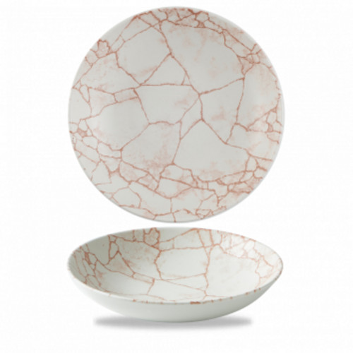 Assiette coupe creuse rond orange porcelaine vitrifiée Ø 24,8 cm Kintsugi Corail Churchill