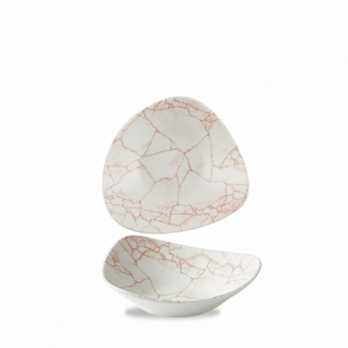 Bol triangulaire orange porcelaine vitrifiée 23,5x23,5 cm Kintsugi Corail Churchill