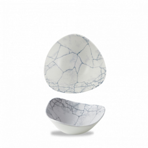 Bol triangulaire gris porcelaine vitrifiée 23,5x23,5 cm Kintsugi Pearl Grey Churchill