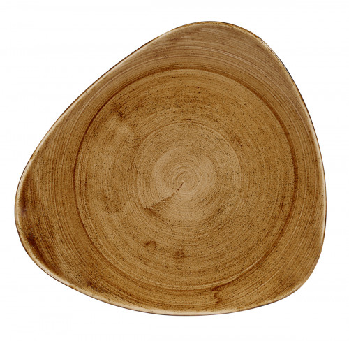 Assiette plate triangulaire Vintage Copper porcelaine vitrifiée 31,1x31,1 cm Stonecast Patina Churchill