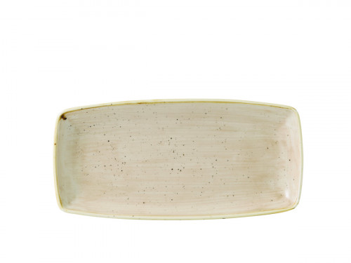 Assiette plate rectangulaire Nutmeg Cream porcelaine vitrifiée 29,5x14 cm Stonecast Nutmeg Churchill