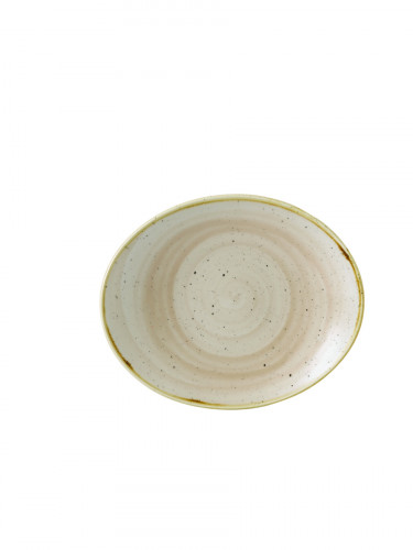 Assiette plate ovale Nutmeg Cream porcelaine vitrifiée 19,2x16 cm Stonecast Nutmeg Churchill