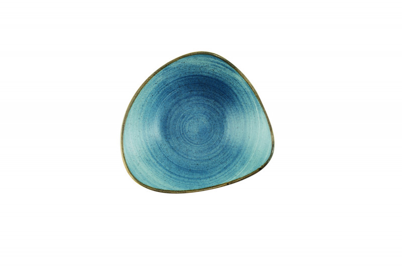 Assiette plate triangulaire Raw Teal porcelaine vitrifiée 22,9x22,9 cm Stonecast Raw Churchill