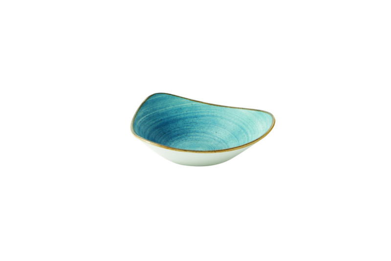 Bol triangulaire Raw Teal porcelaine vitrifiée 18,5x18,5 cm Stonecast Raw Churchill