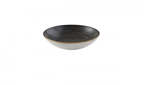 Assiette creuse rond Raw Black porcelaine vitrifiée Ø 18,2 cm Stonecast Raw Churchill