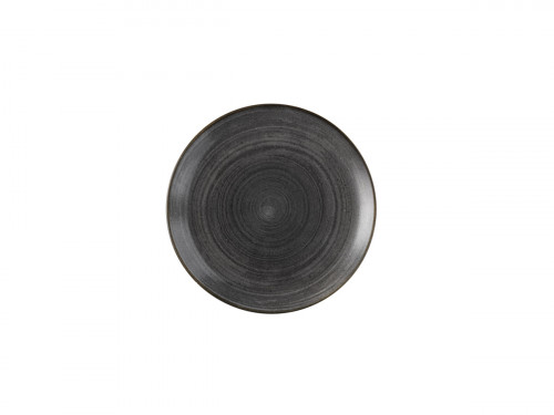 Assiette coupe rond Raw Black porcelaine vitrifiée Ø 16,5 cm Stonecast Raw Churchill