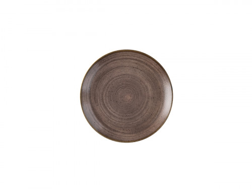 Assiette coupe rond Raw Brown porcelaine vitrifiée Ø 21,7 cm Stonecast Raw Churchill
