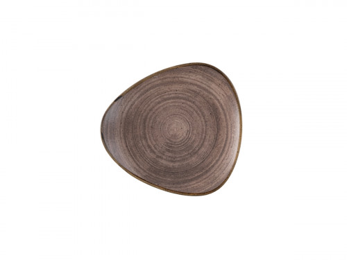 Assiette plate triangulaire Raw Brown porcelaine vitrifiée 26,5x26,5 cm Stonecast Raw Churchill