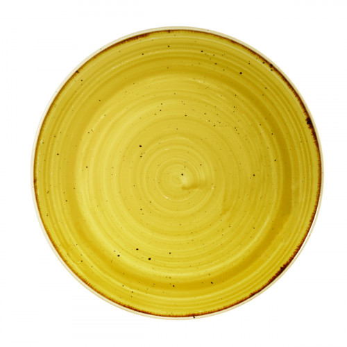 Assiette coupe rond Mustard porcelaine vitrifiée Ø 16,5 cm Stonecast Mustard Churchill