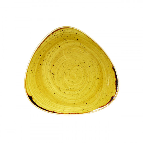 Assiette plate triangulaire Mustard porcelaine vitrifiée 19,2x19,2 cm Stonecast Mustard Churchill