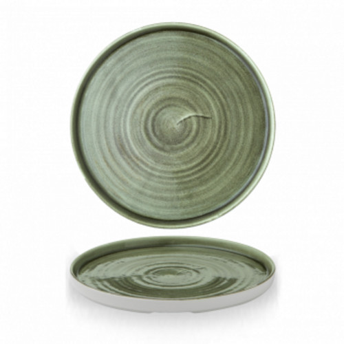 Assiette à bord droit rond burnished green porcelaine vitrifiée Ø 26 cm 31,1 cm Stonecast Patina Churchill