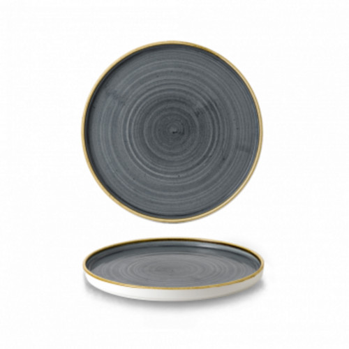 Assiette à bord droit rond blueberry porcelaine vitrifiée Ø 21 cm Stonecast Churchill