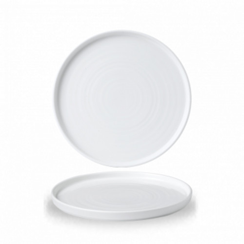 Assiette à bord droit rond blanc porcelaine vitrifiée Ø 21 cm White Churchill