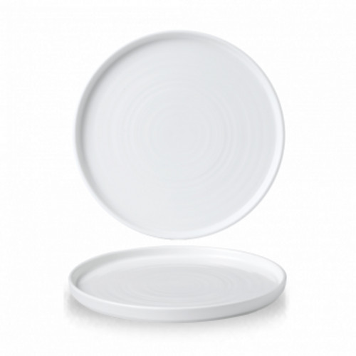 Assiette à bord droit rond blanc porcelaine vitrifiée Ø 26 cm White Churchill