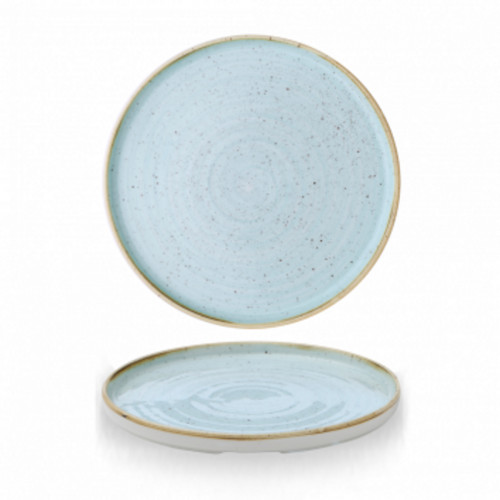 Assiette plate organique rond bleu porcelaine vitrifiée Ø 26,4 cm Stonecast Duck Egg Churchill