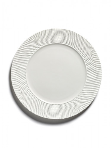 Assiette plate rond blanc porcelaine bone china Ø 29 cm Nido Serax