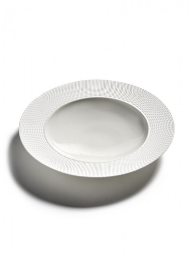 Assiette creuse rond blanc porcelaine bone china Ø 28 cm Nido Serax