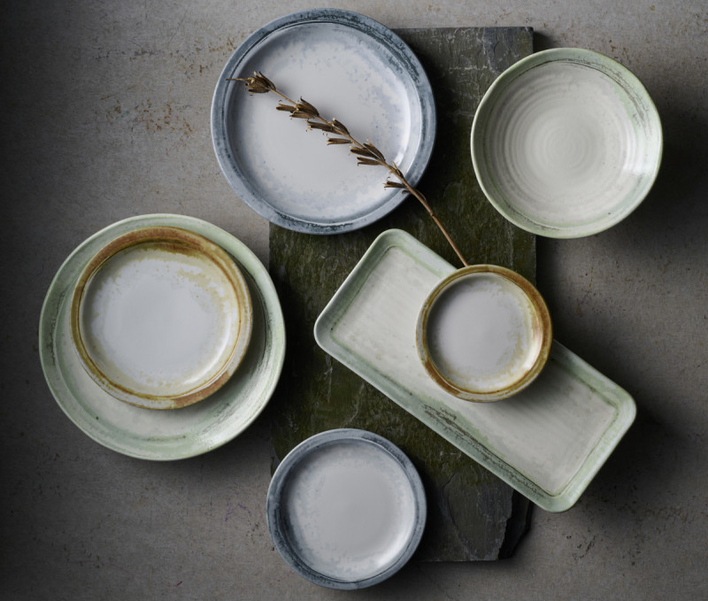 Sous-tasse à cappuccino / thé rond vert porcelaine vitrifiée Ø 15,6 cm Finca Flint Dudson