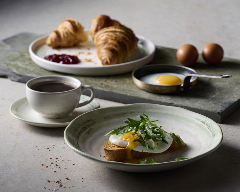 Sous tasse à espresso rond vert porcelaine vitrifiée Ø 11,8 cm Finca Flint Dudson