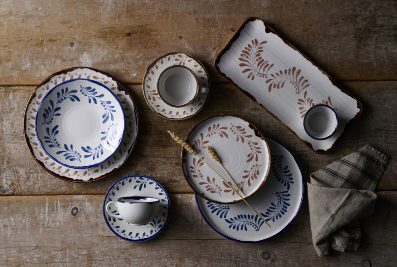 Assiette organique terracotta porcelaine vitrifiée 35x16 cm Harvest Mediterranean Dudson
