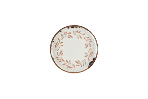 Assiette à bord droit rond terracotta porcelaine vitrifiée Ø 21 cm Harvest Mediterranean Dudson