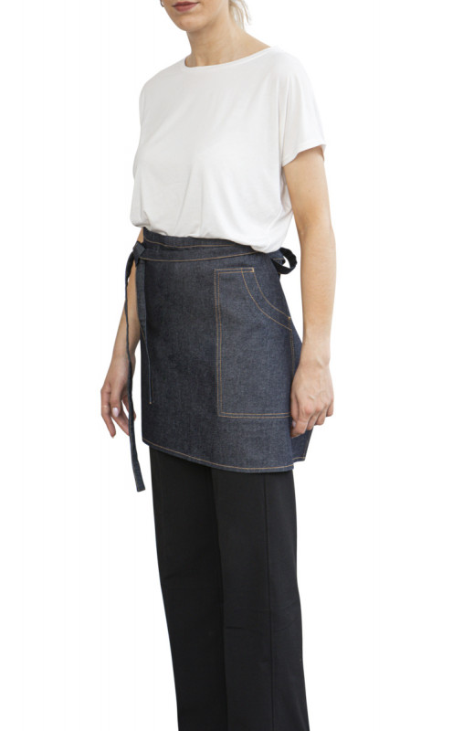 Tablier court denim bleu Taille unique Bistro Pro.mundi