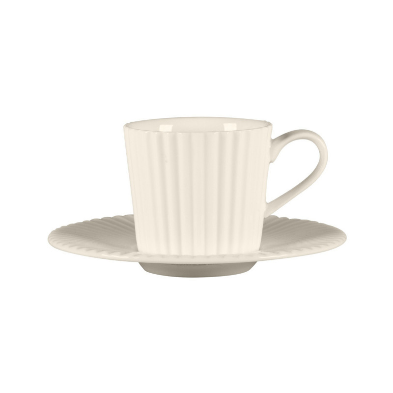Sous tasse à espresso rond blanc porcelaine bone china Ø 13 cm Spectra Rak