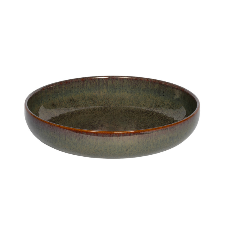Assiette creuse rond Marron Bleu grès émaillé Ø 22 cm Amber Accolade