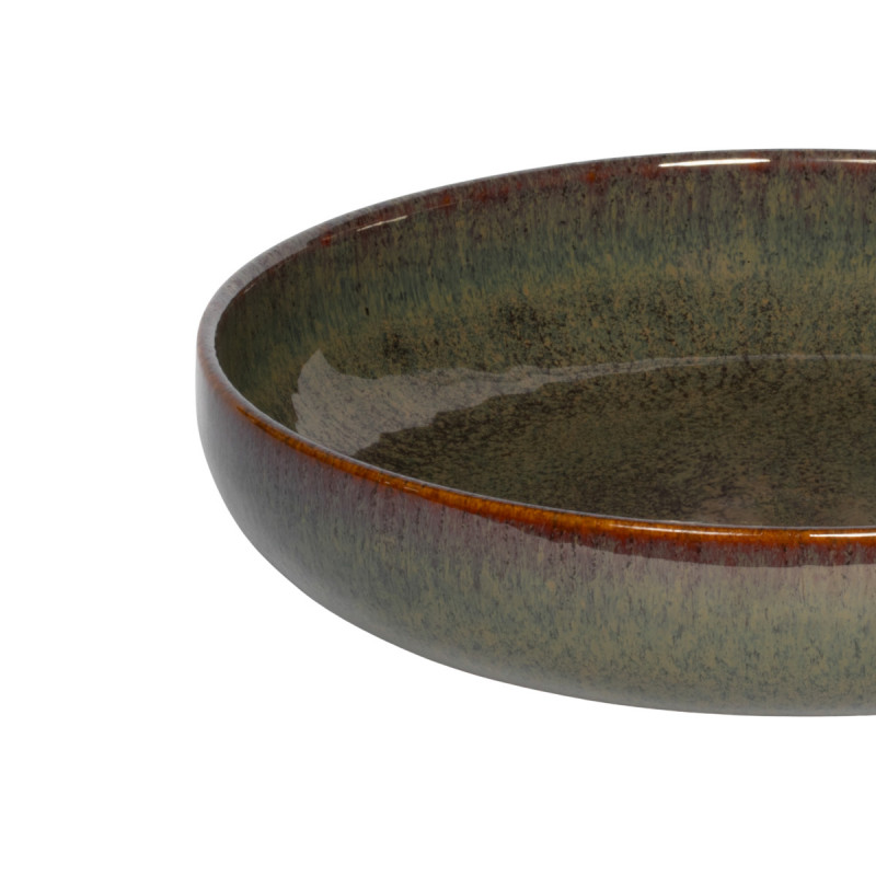 Assiette creuse rond Marron Bleu grès émaillé Ø 22 cm Amber Accolade