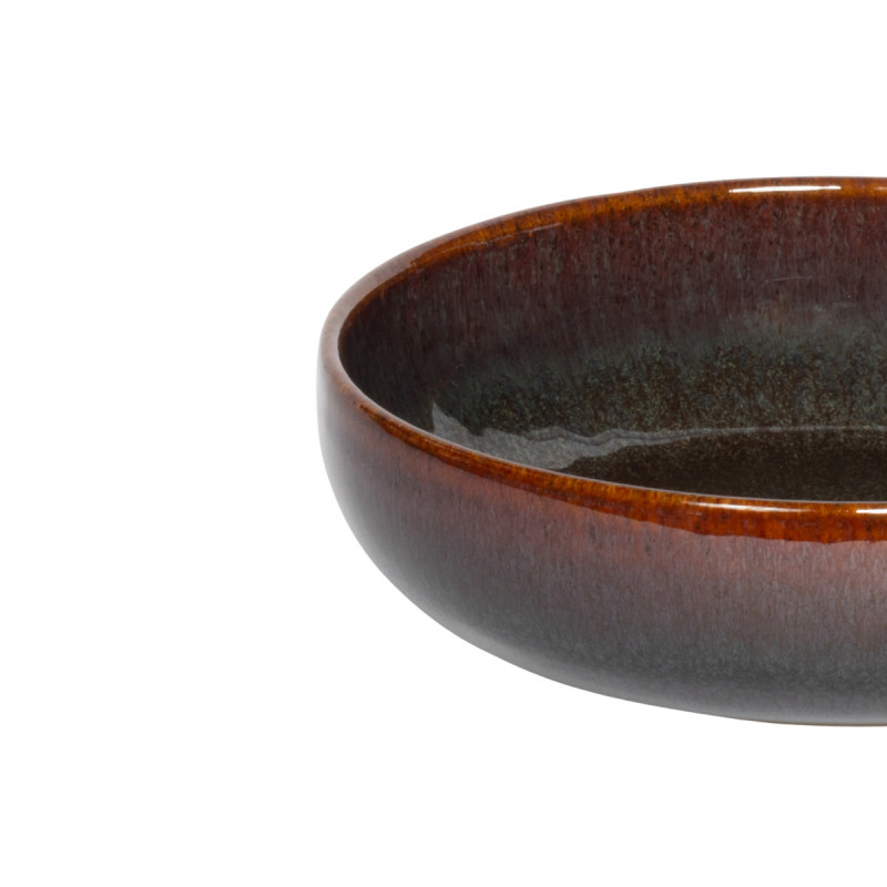 Coupelle rond Marron Bleu grès émaillé Ø 16 cm Amber Accolade
