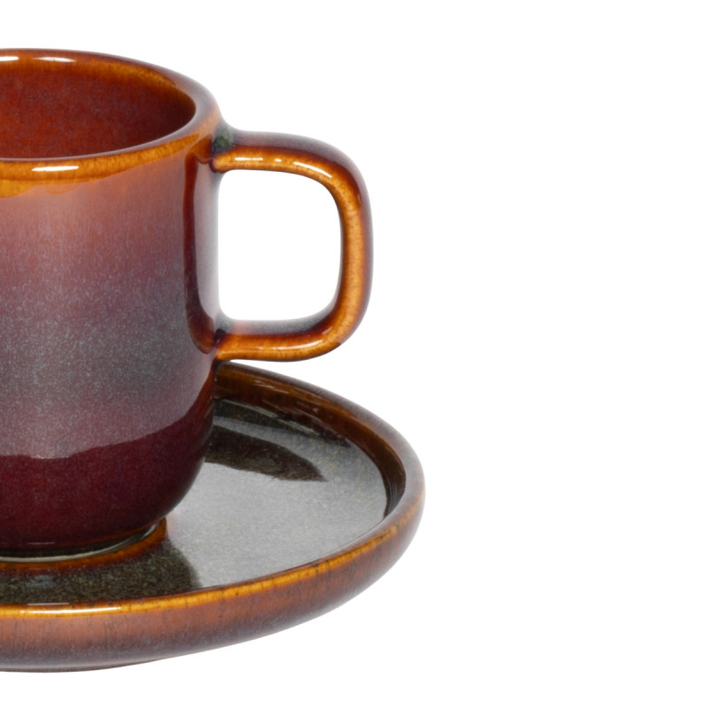 Tasse expresso rond Marron Bleu grès émaillé 9 cl Ø 5,5 cm Amber Accolade