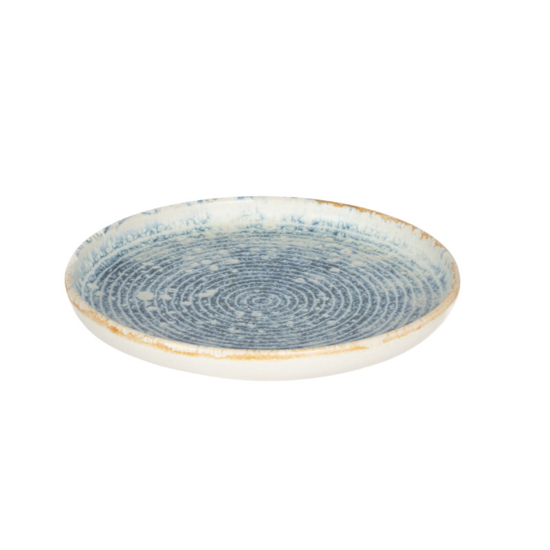 Assiette plate rond bleu grès émaillé Ø 17 cm Ice Accolade
