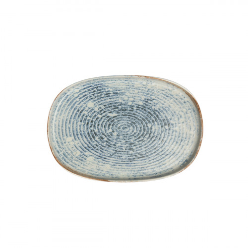 Assiette ovale bleu grès émaillé 33x22,5 cm Ice Accolade