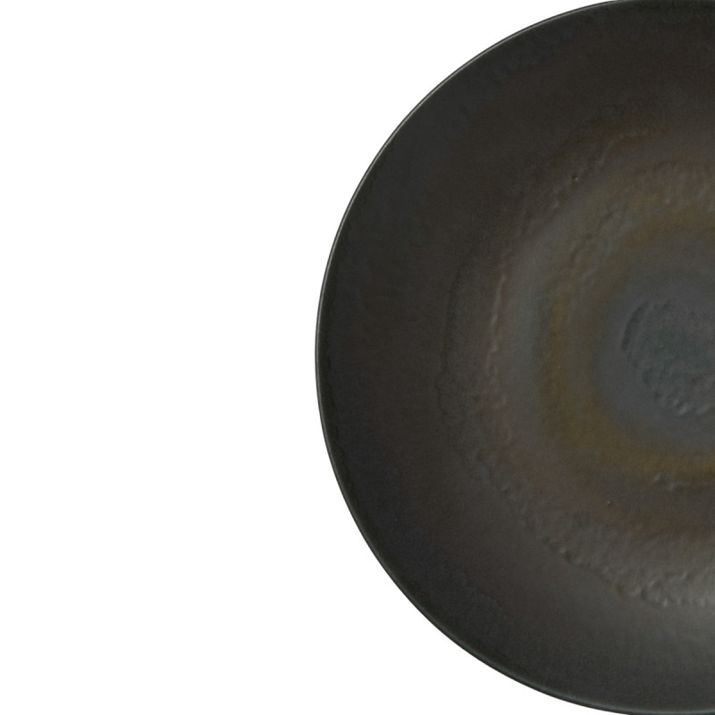 Assiette coupe rond gris brun grès émaillé Ø 27 cm Enigma Accolade