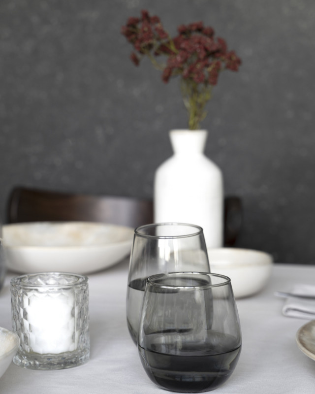 Gobelet forme haute gris verre 37 cl Cara Pro.mundi