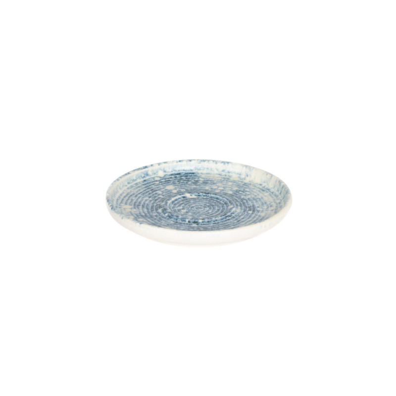 Sous tasse expresso rond bleu grès émaillé Ø 12 cm Ice Accolade