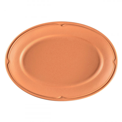 Assiette plate ovale Tero Décor Prima porcelaine 26x18,6 cm Earth Rak