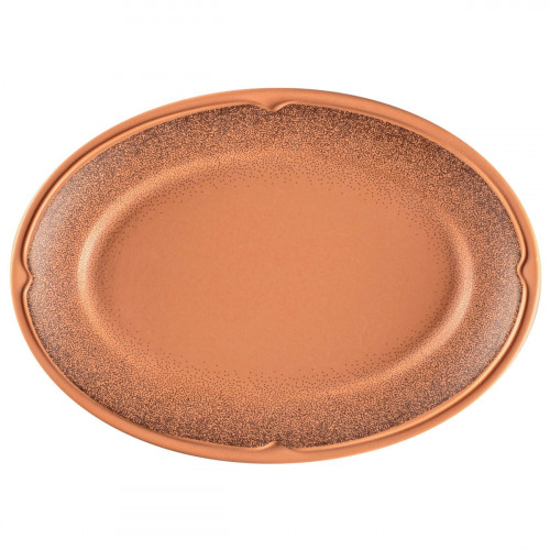 Assiette plate ovale Tero Décor Denia porcelaine 26x18,6 cm Earth Rak